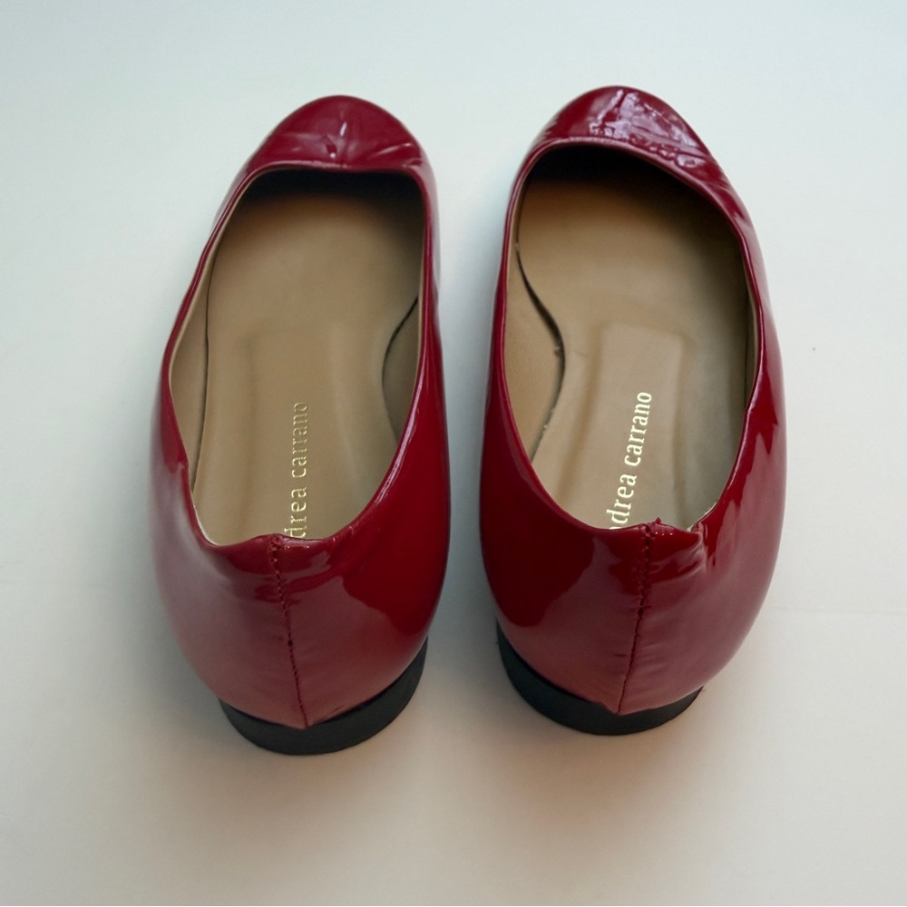 Andrea Carrano Red Patent Ballet Flats. - Picture 6 of 7